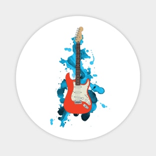 S-Style Electric Guitar Fiesta Red Color Magnet